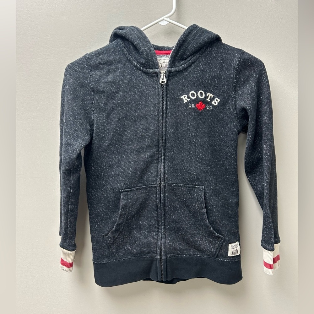 Roots‎ Kids Cabin Full Zip Hooded Salt & Pepper Sweater